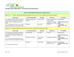 Five-year plan 2007-2012 - St. Luke Catholic School