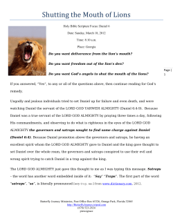 Shutting the Mouth of Lions - Butterfly Journey Ministries