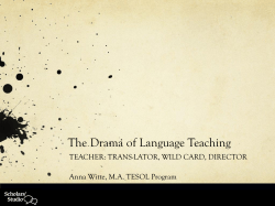 The Drama of Language Teaching (and Learning)