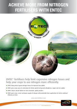 achieve more from nitrogen fertilisers with entec