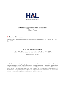 Rethinking geometrical exactness - Hal-SHS