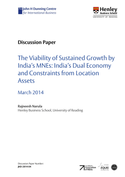 The Viability of Sustained Growth by India`s MNEs