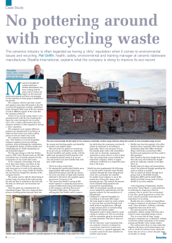 Case Study The ceramics industry is often regarded as