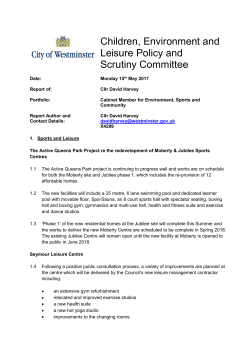 Cabinet Member for Environment, Sports and Community PDF 215 KB