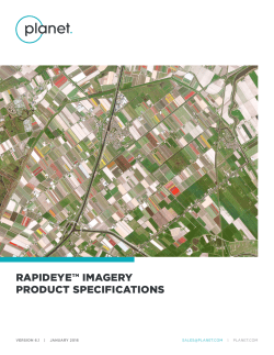 RAPIDEYE&trade; IMAGERY PRODUCT SPECIFICATIONS