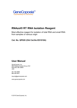 RNAzol® RT RNA Isolation Reagent User Manual