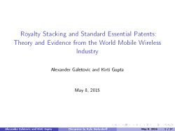 Royalty Stacking in the Smartphone Industry