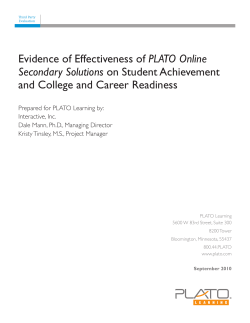 Evidence of Effectiveness of PLATO Online Secondary