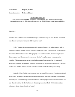 Property Exam Model Answers 2013