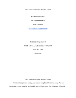 Essay #3 The Complicated Traitor Benedict Arnold