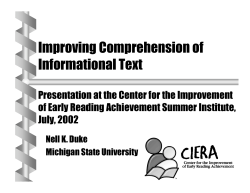 Improving Comprehension of Informational Text