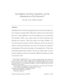 Anti-Malthus: Evolution, Population, and the Maximization of Free