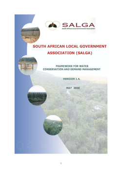 May 2008: Framework for Water Conservation and Demand