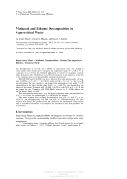 Methanol and Ethanol Decomposition in Supercritical