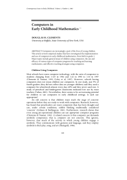 Computers in Early Childhood Mathematics [1]