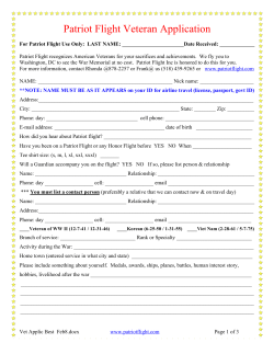 Patriot Flight Veteran Application