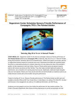 Read full press release  - Segerstrom Center for the Arts