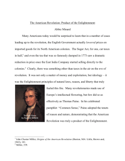 The American Revolution: Product of the Enlightenment