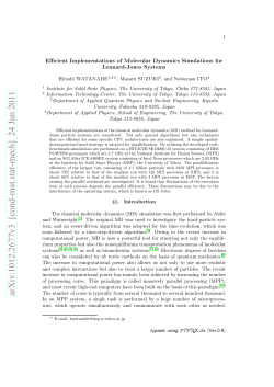 Efficient Implementations of Molecular Dynamics Simulations for