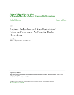 Antitrust Federalism and State Restraints of Interstate Commerce: An