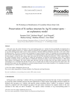 Preservation of Si surface structure by Ag/Al contact spots &ndash; an