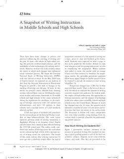 "A Snapshot of Writing Instruction in Middle Schools and