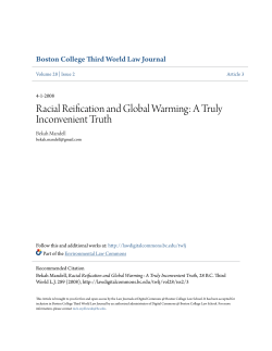 Racial Reification and Global Warming: A Truly Inconvenient Truth