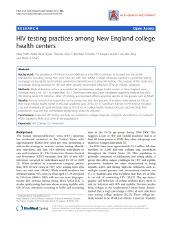 HIV testing practices among New England college health centers