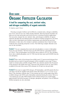 Organic Fertilizer Calculator: A tool for comparing the cost, nutrient
