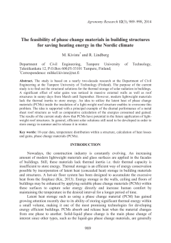 The feasibility of phase change materials in building structures for