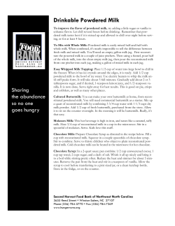 Drinkable Powdered Milk - Second Harvest Food Bank of Northwest