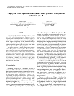 Single point active alignment method (SPAAM) for optical see