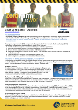 Incident and Injury Free Program - Bovis Lend Lease