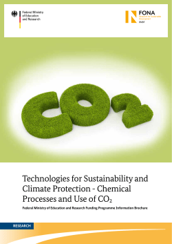 Technologies for Sustainability and Climate Protection