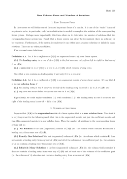 Row Echelon Form and Number of Solutions
