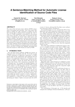 A Sentence-Matching Method for Automatic License Identification of