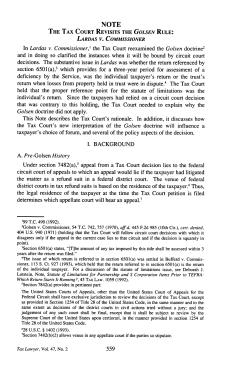 The Tax Court Revisits The Golsen Rule: Lardas v. Commissioner