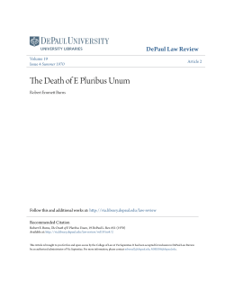 The Death of E Pluribus Unum - Via Sapientiae