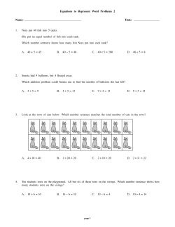 Equations to Represent Word Problems 2