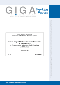 Political Party and Party System Institutionalisation in Southeast Asia