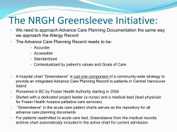 The NRGH Greensleeve Initiative - Vancouver Island Health Authority