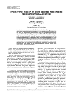 Event System Theory: An Event-oriented