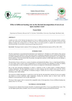 Effect of different heating rate on the thermal decomposition of urea