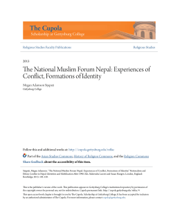 The National Muslim Forum Nepal: Experiences of Conflict