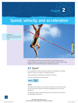 Speed, velocity and acceleration - Pearson-Global