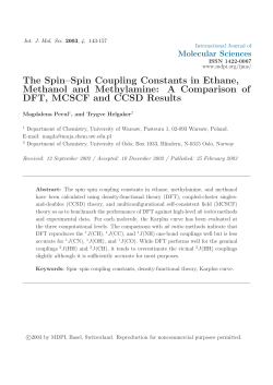 The Spin&ndash;Spin Coupling Constants in Ethane, Methanol and
