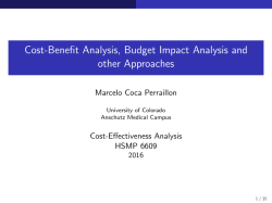 Cost-Benefit Analysis, Budget Impact Analysis and other Approaches