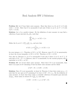 Real Analysis HW 2 Solutions