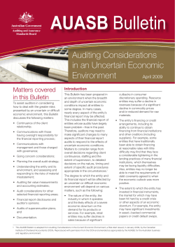 Auditing Considerations in an Uncertain Economic