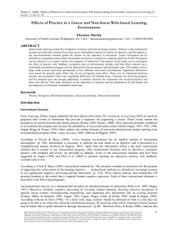 Effects of Practice in a Linear and Non-linear Web